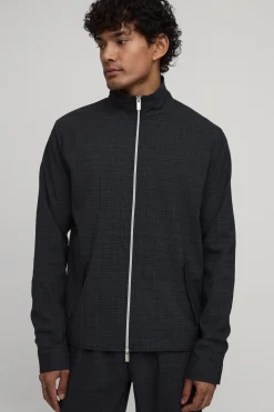 boohooMAN Ensemble Harrington Coordonné Coupe Regular À Col Montant Double Zip Motif Micro Carreaux<Homme Ensembles