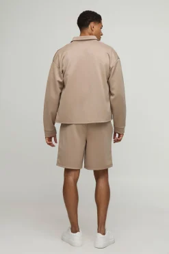 boohooMAN Ensemble Harrington Scuba oversize et short décontracté<Homme Ensembles