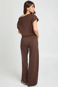 boohoo Ensemble Haut Col Bénitier Taille Cintrée Et Pantalon Large<Femme Pulls Et Gilets|Toutes Les Mailles