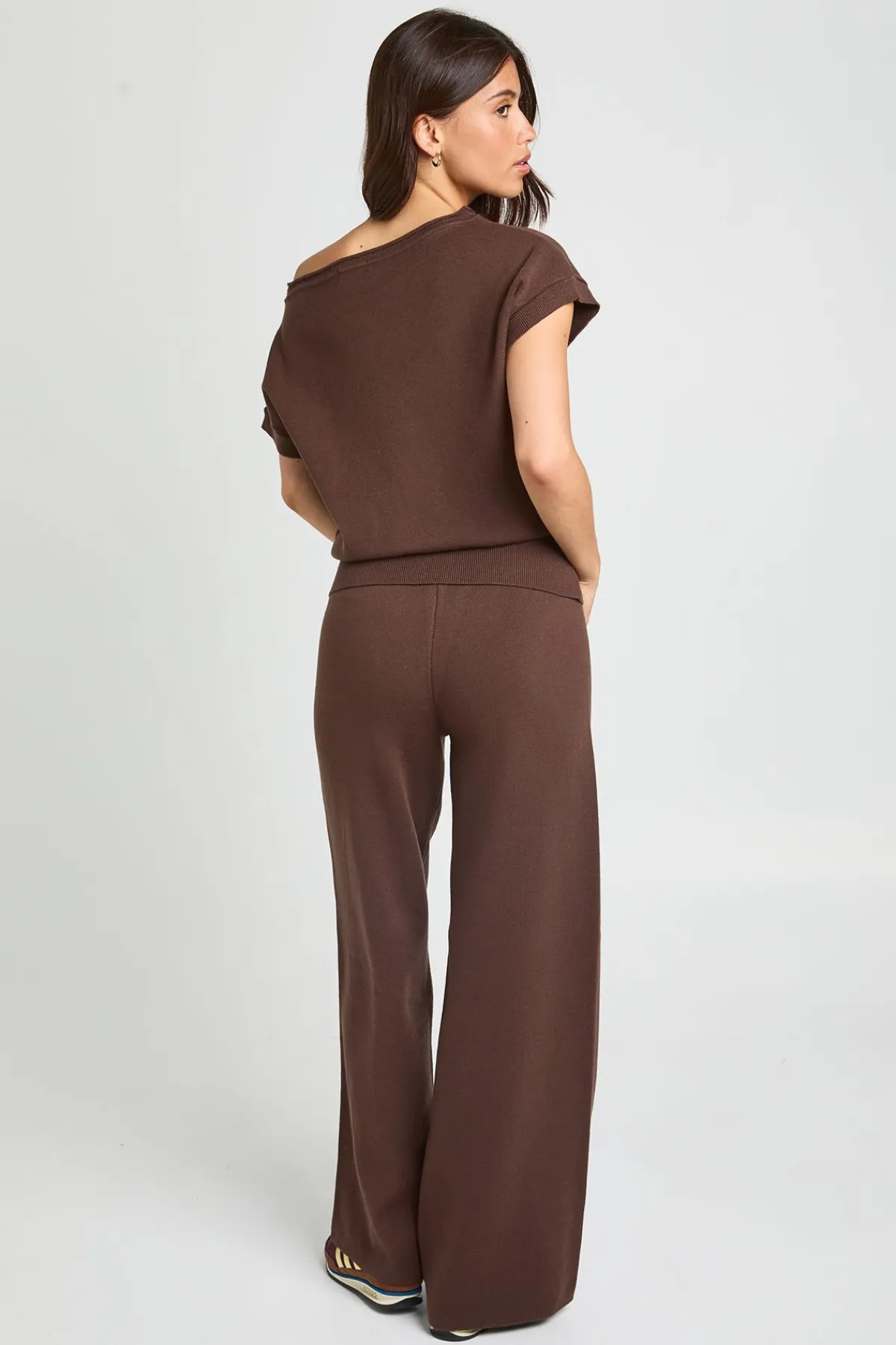 boohoo Ensemble Haut Col Bénitier Taille Cintrée Et Pantalon Large<Femme Pulls Et Gilets|Toutes Les Mailles