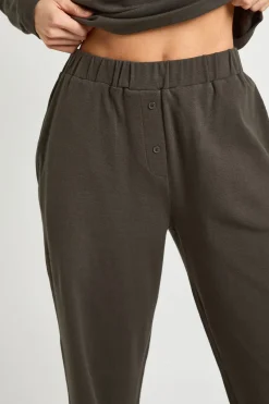 boohoo Ensemble Haut Col Rond Boutonné Et Pantalon En Coton Tall<Femme Ensembles