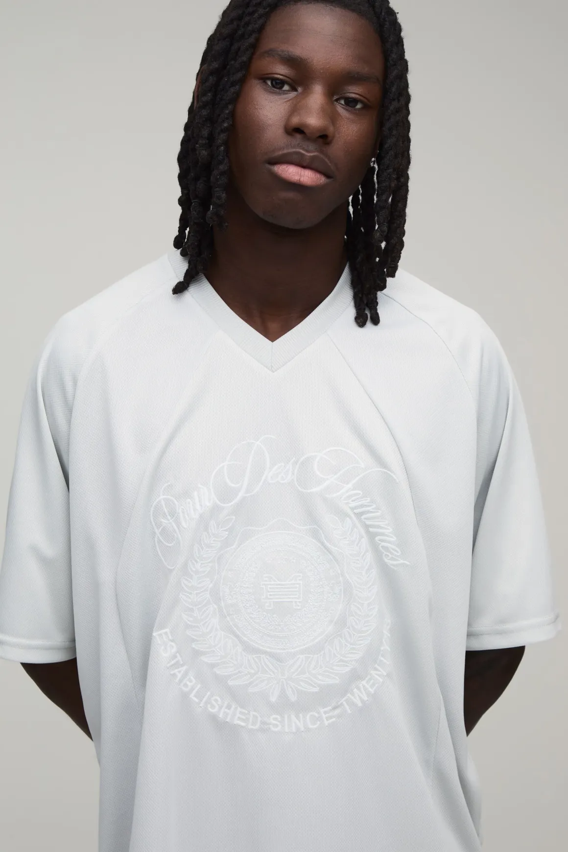 Ensemble Haut De Hockey Et Short De Basketball Oversize En Mesh Brodé