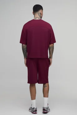 Ensemble Haut De Hockey Oversize Ample En Mesh Avec Manches Chauve-souris 44 Et Short Tall