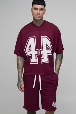 Ensemble Haut De Hockey Oversize Ample En Mesh Avec Manches Chauve-souris 44 Et Short Tall