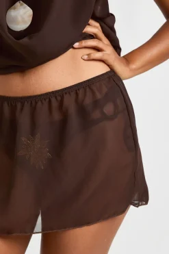 Ensemble Haut De Plage Décolleté Et Mini-jupe Avec Garniture Coquillages