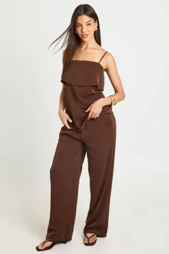 Ensemble Haut Double Épaisseur Encolure Carrée Et Pantalon Coordonné