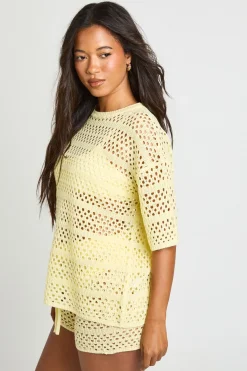 boohoo Ensemble Haut En Maille Crochetée Oversize Et Short Culotte De Plage<Femme Pulls Et Gilets|Toutes Les Mailles