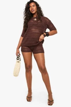 Ensemble haut en tricot crochet oversize et short knicker