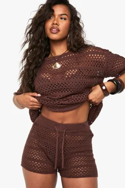 Ensemble haut en tricot crochet oversize et short knicker