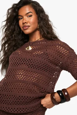 Ensemble haut en tricot crochet oversize et short knicker