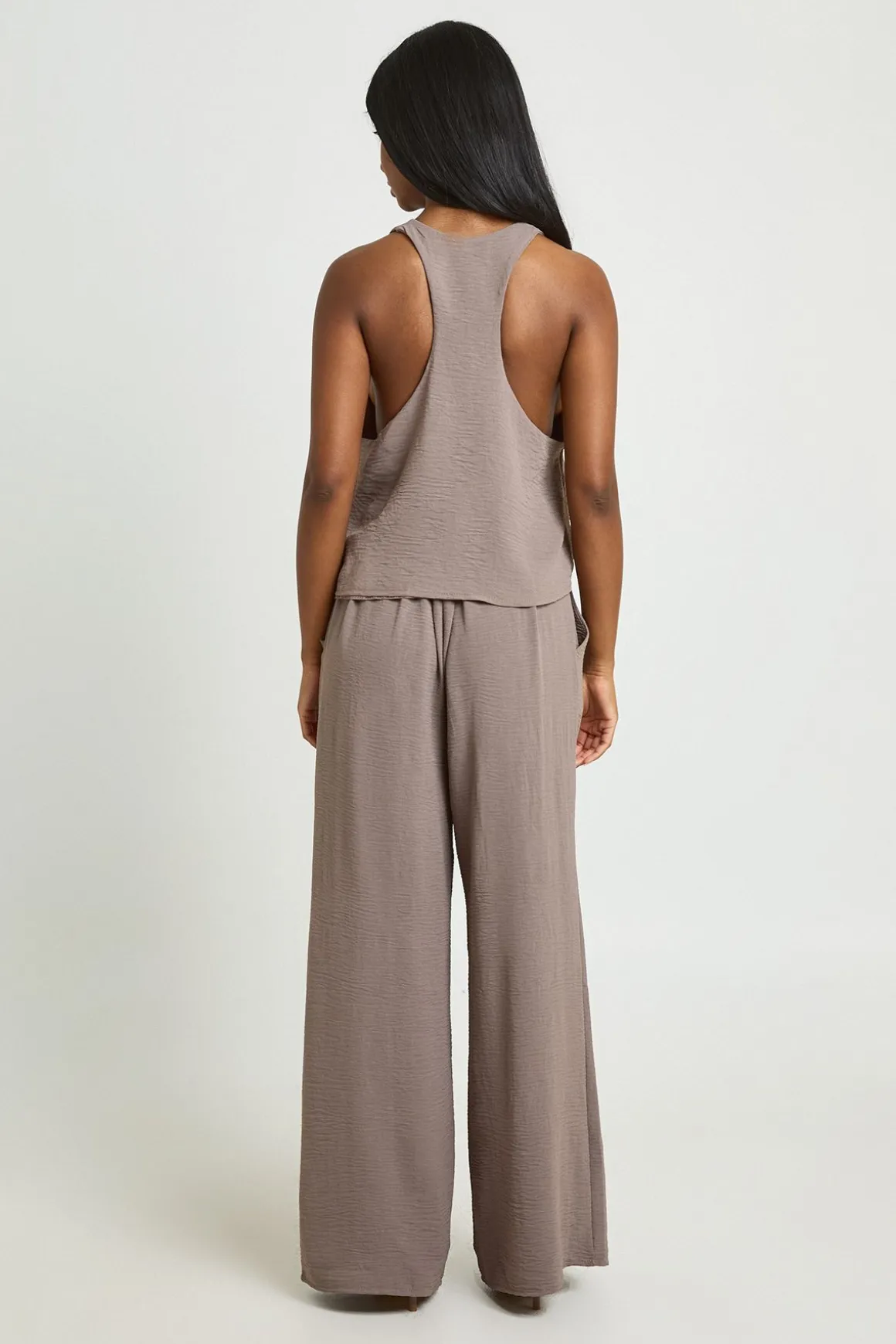 Ensemble Haut Froncé Racer Et Pantalon Taille Repliée