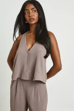 Ensemble Haut Froncé Racer Et Pantalon Taille Repliée