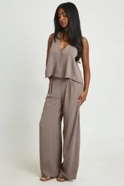 Ensemble Haut Froncé Racer Et Pantalon Taille Repliée
