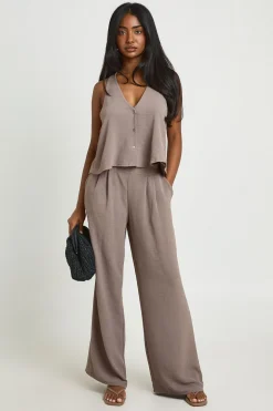 Ensemble Haut Froncé Racer Et Pantalon Taille Repliée