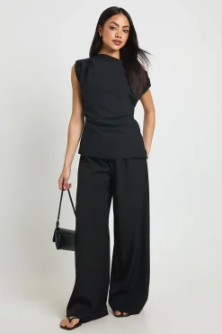 Ensemble Haut Long Asymétrique À Une Épaule & Pantalon Droit