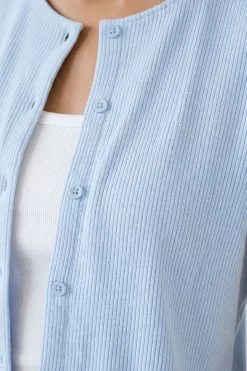 Ensemble Haut À Manches Courtes Avec Boutons Et Short En Côtes Gaufrées