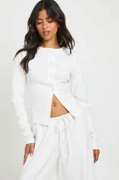 Ensemble Haut À Manches Longues Boutonné Et Pantalon De Jogging Droit En Tissu Doux Au Toucher