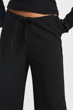 Ensemble haut à manches longues et pantalon avec détail drapé texturé