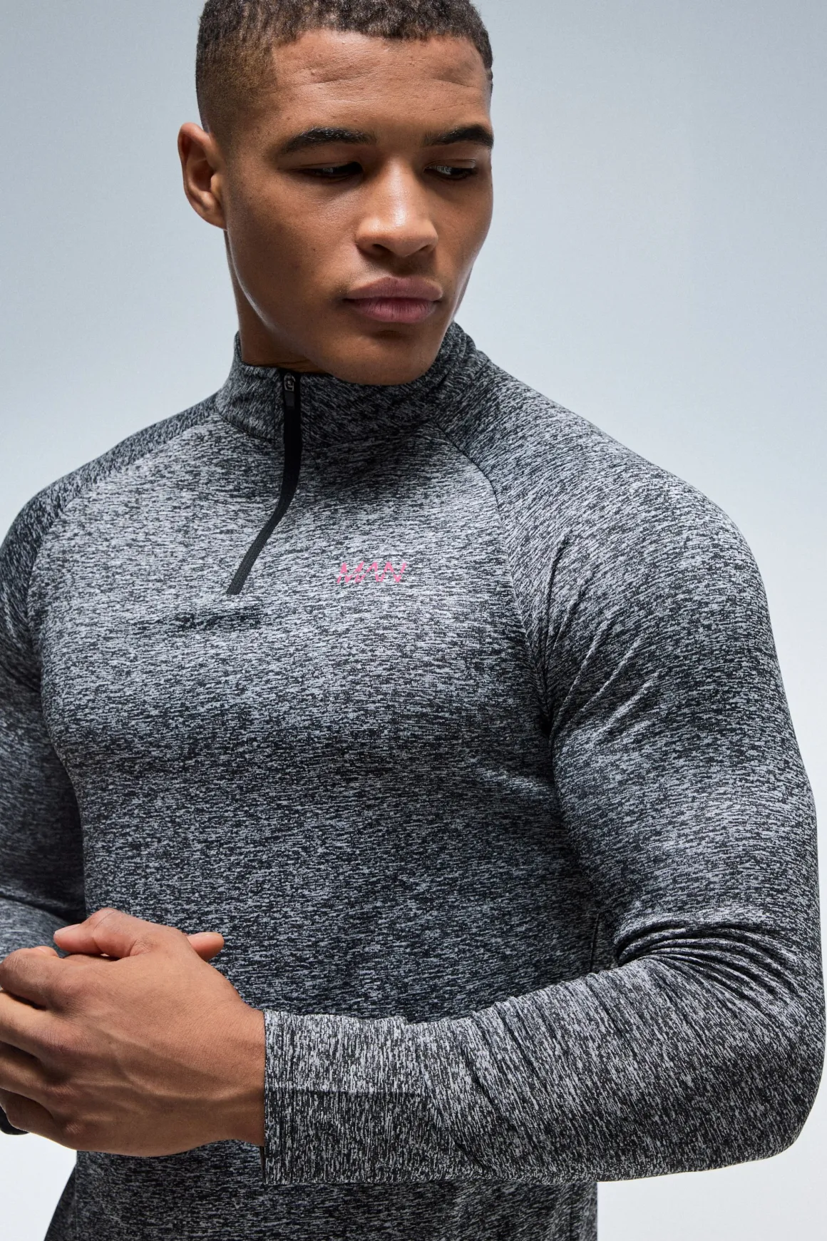 Ensemble Homme Actif Coupe Regular Chiné Avec Zip 1/4 Et Short