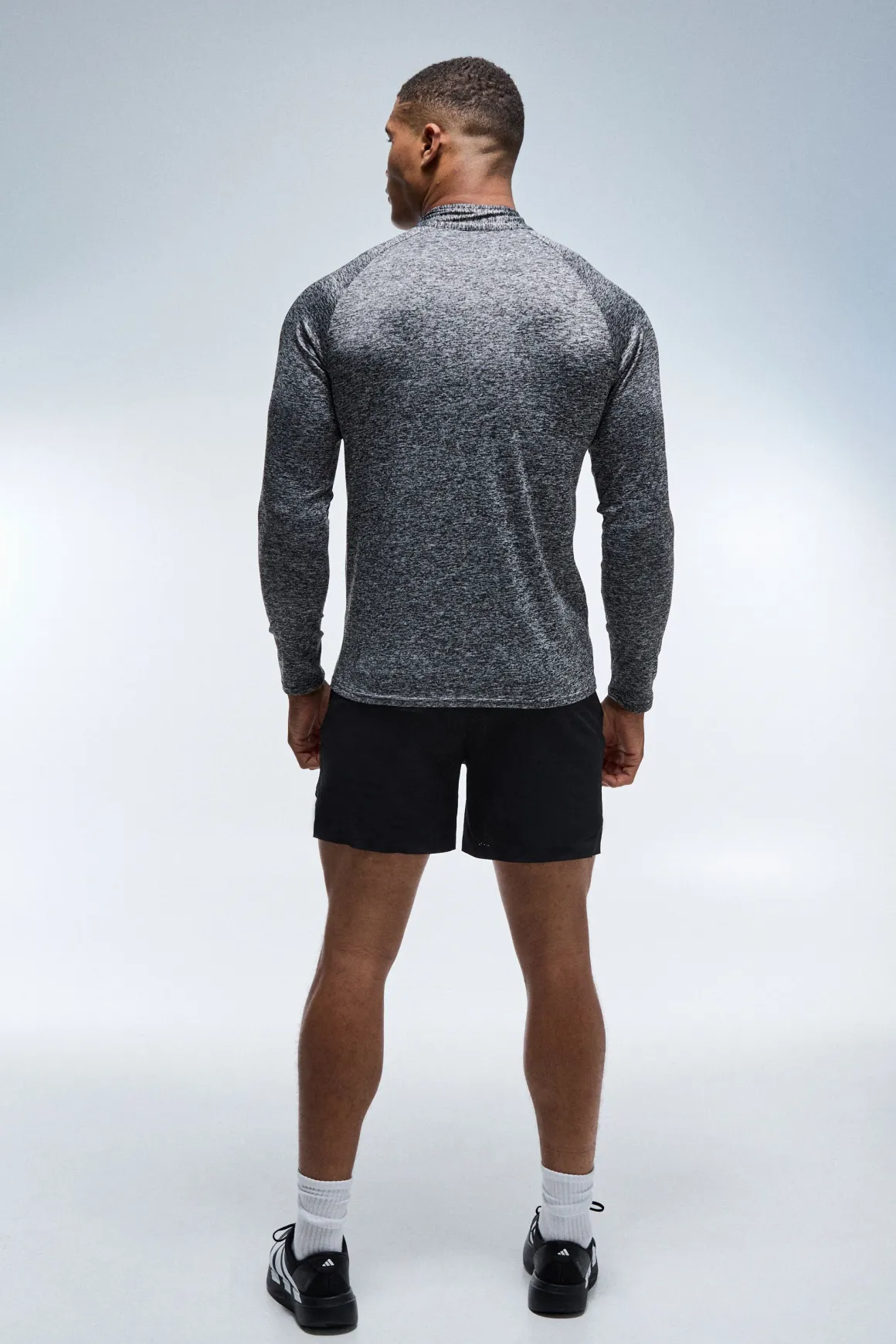 Ensemble Homme Actif Coupe Regular Chiné Avec Zip 1/4 Et Short