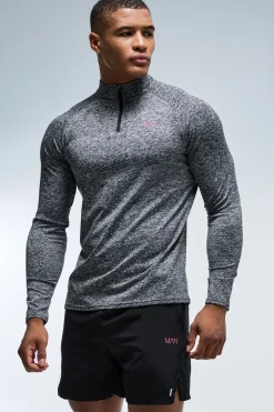 Ensemble Homme Actif Coupe Regular Chiné Avec Zip 1/4 Et Short