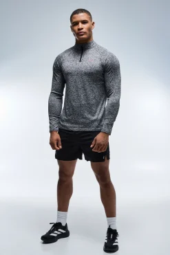 Ensemble Homme Actif Coupe Regular Chiné Avec Zip 1/4 Et Short