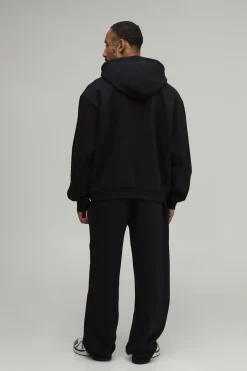 boohooMAN Ensemble Hoodie Oversize Boxy À Imprimé Flocage Peluche Et Jogger Droit Tall<Homme Survêtements