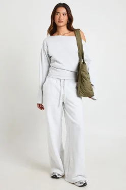 boohoo Ensemble Jogging Taille Cintrée Épaules Dénudées Jambes Droites<Femme Survêtements|Survêtements