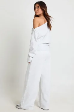 boohoo Ensemble Jogging Taille Cintrée Épaules Dénudées Jambes Droites<Femme Survêtements|Survêtements