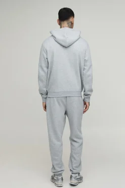 Ensemble Jogging Tall À Casynthétiqueche Zippée Et Pantalon Droit À Revers
