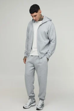 Ensemble Jogging Tall À Casynthétiqueche Zippée Et Pantalon Droit À Revers