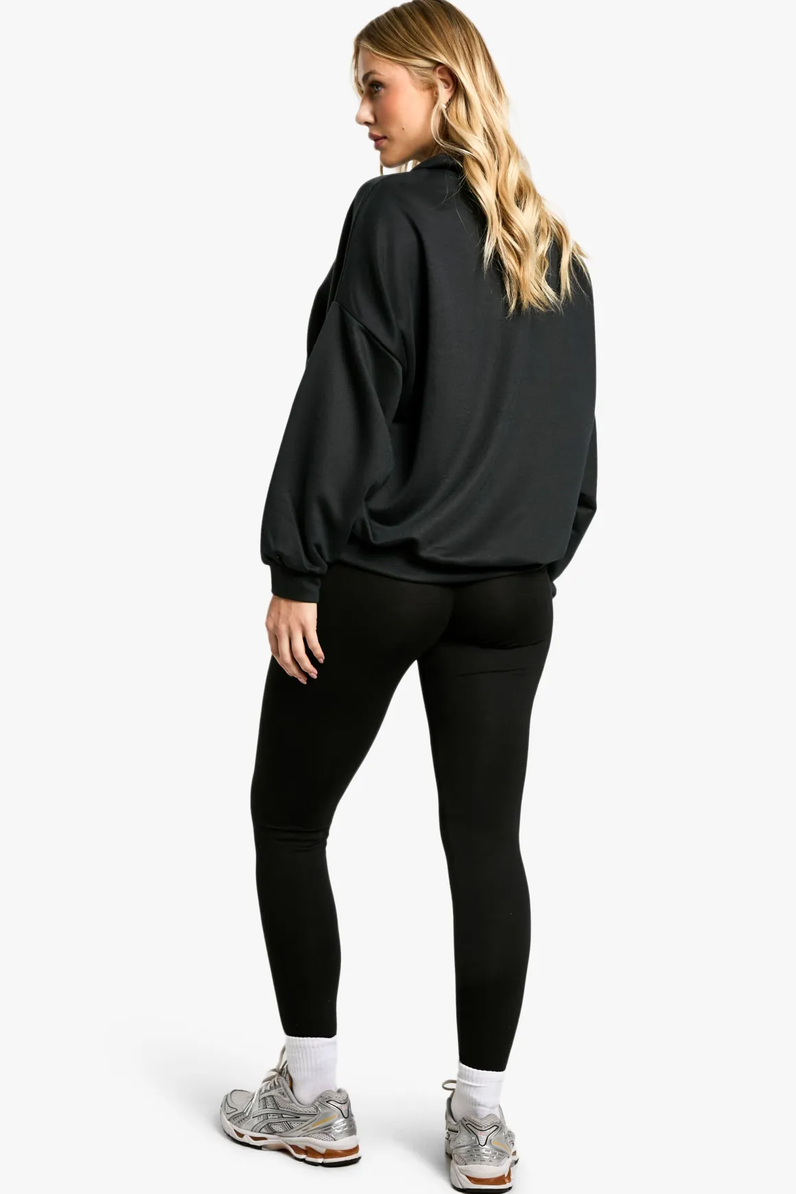 Ensemble Maternité Sweat à capuche mi-zip & Leggings avec Slogan Cool Moms Club