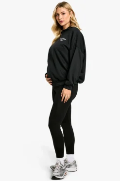 Ensemble Maternité Sweat à capuche mi-zip & Leggings avec Slogan Cool Moms Club
