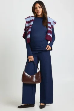 boohoo Ensemble maternité texturé à manches longues, haut à ourlet effet laitue et pantalon assorti<Femme Ensembles