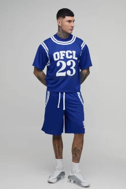 boohooMAN Ensemble Mesh Oversize Boxy OFCL 23 Tall Avec Short Mesh<Homme Tout Afficher|Survêtements