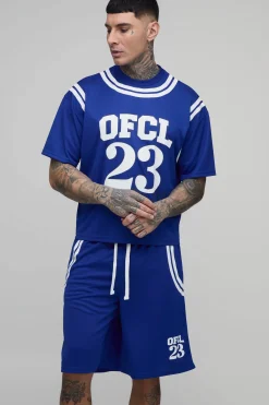 boohooMAN Ensemble Mesh Oversize Boxy OFCL 23 Tall Avec Short Mesh<Homme Tout Afficher|Survêtements