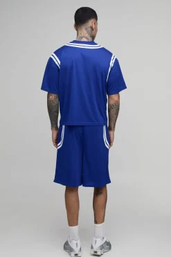 boohooMAN Ensemble Mesh Oversize Boxy OFCL 23 Tall Avec Short Mesh<Homme Tout Afficher|Survêtements