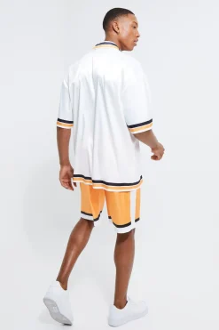 boohooMAN Ensemble oversize imprimé avec chemise et short<Homme Ensembles