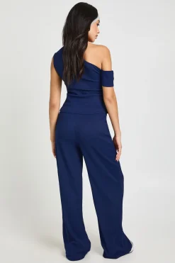 Ensemble Pantalon à Manches Froncées Torsadées Texture Froissée