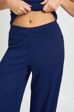 Ensemble Pantalon à Manches Froncées Torsadées Texture Froissée