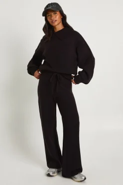 boohoo Ensemble petit cardigan tricoté épais ultra doux à col rond et pantalon à jambe large<Femme Pulls Et Gilets|Toutes Les Mailles