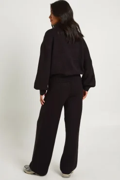 boohoo Ensemble petit cardigan tricoté épais ultra doux à col rond et pantalon à jambe large<Femme Pulls Et Gilets|Toutes Les Mailles
