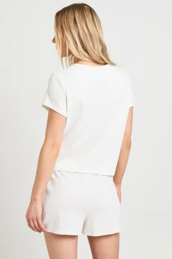 Ensemble Petite Côtelé Avec Haut Boutonné À Manches Courtes Et Short