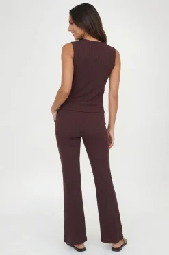 boohoo Ensemble Petite Côtelé Haut Sans Manches Boutonné Et Pantalon<Femme Ensembles