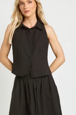 Ensemble Petite Gilet Aspect Lin & Jupe Maxi Volumineuse