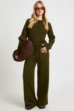 Ensemble Petite Haut Col Boutonné Et Pantalon Droit Coordonné