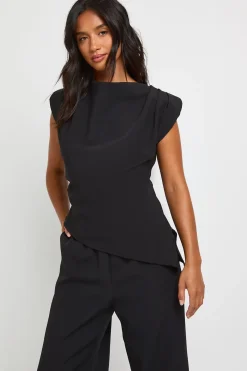 boohoo Ensemble Petite Haut À Épaulettes Asymétrique Et Pantalon Droit<Femme Ensembles