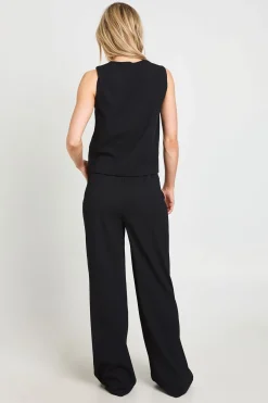 boohoo Ensemble Petite Haut Sans Manches Côtelé Froissé Boutonné Et Pantalon<Femme Ensembles