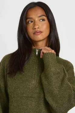 Ensemble Petite Synthétiquell Oversize Super Doux Col Zippé Et Pantalon Jambes Larges