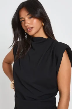 boohoo Ensemble Petite Top À Épaulettes Et Pantalon Évasé En Crêpe Scuba<Femme Ensembles